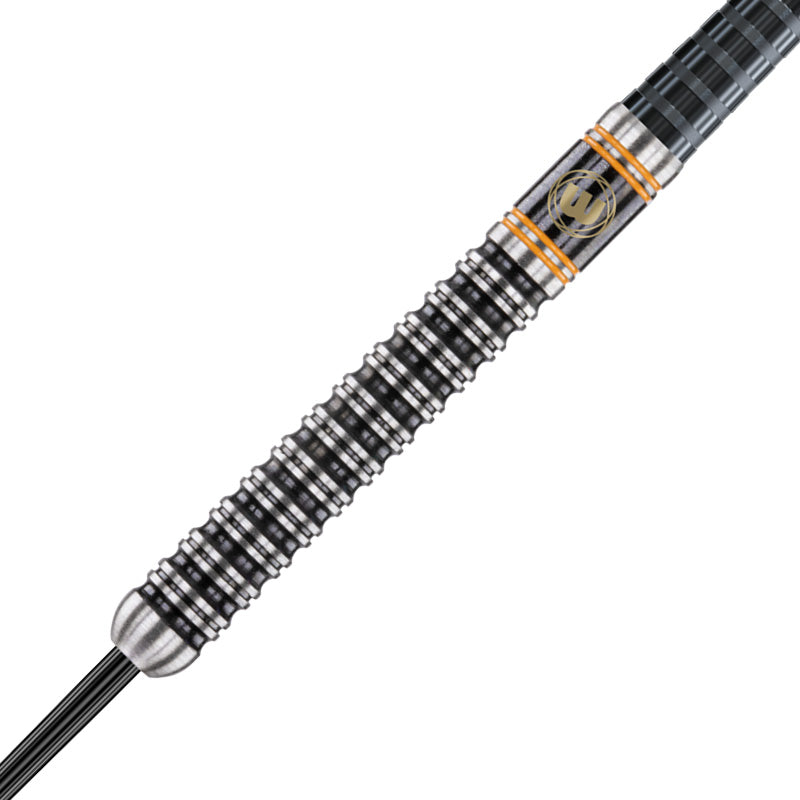 Winmau Danny Noppert dart at an angle showing the black Onyx coated barrel