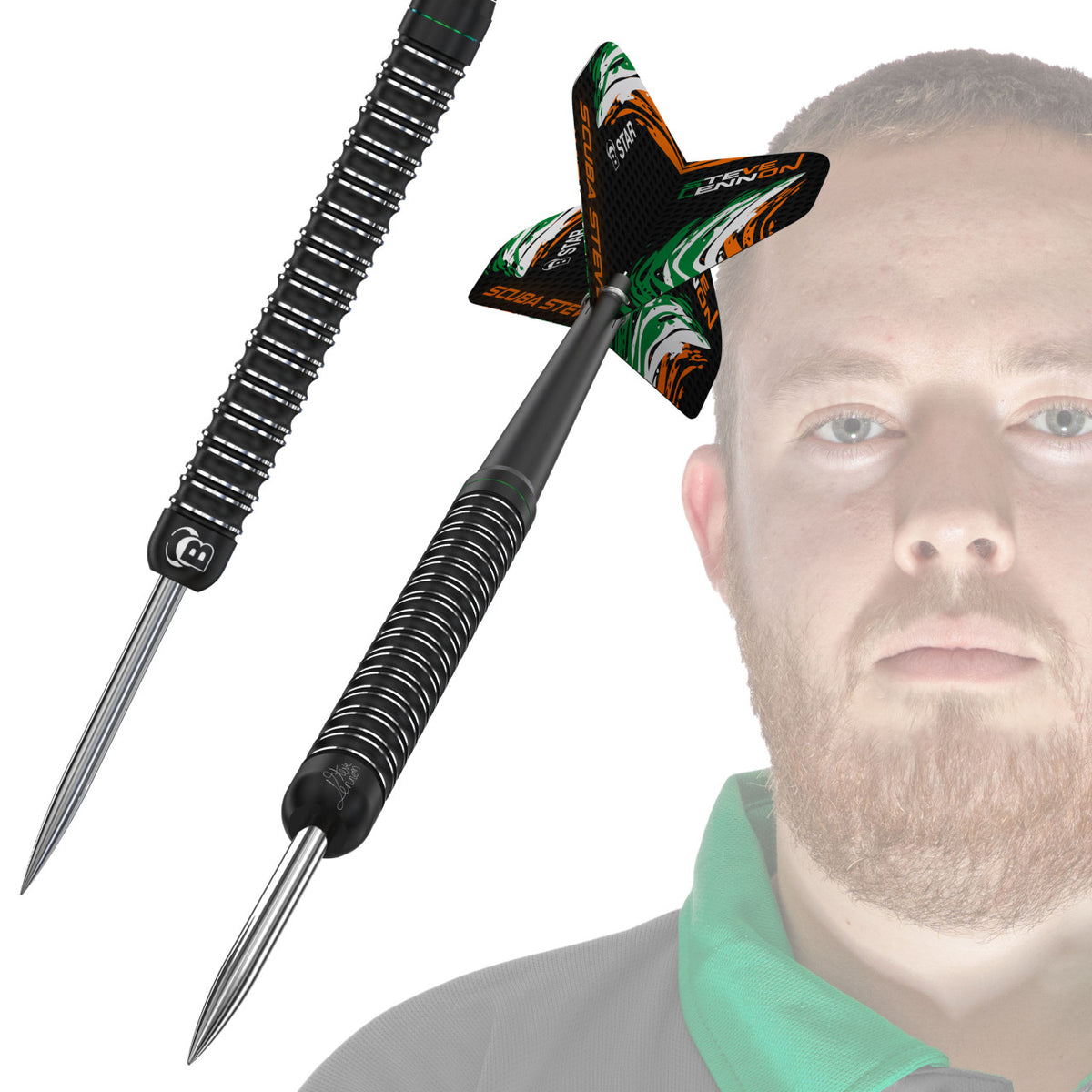 Steve Lennon with his signature Bull's darts