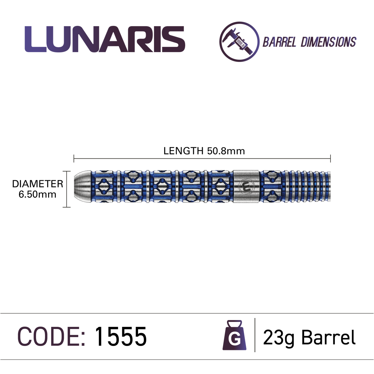 Winmau - Lunaris Parallel - 90% Tungsten Darts (SP)