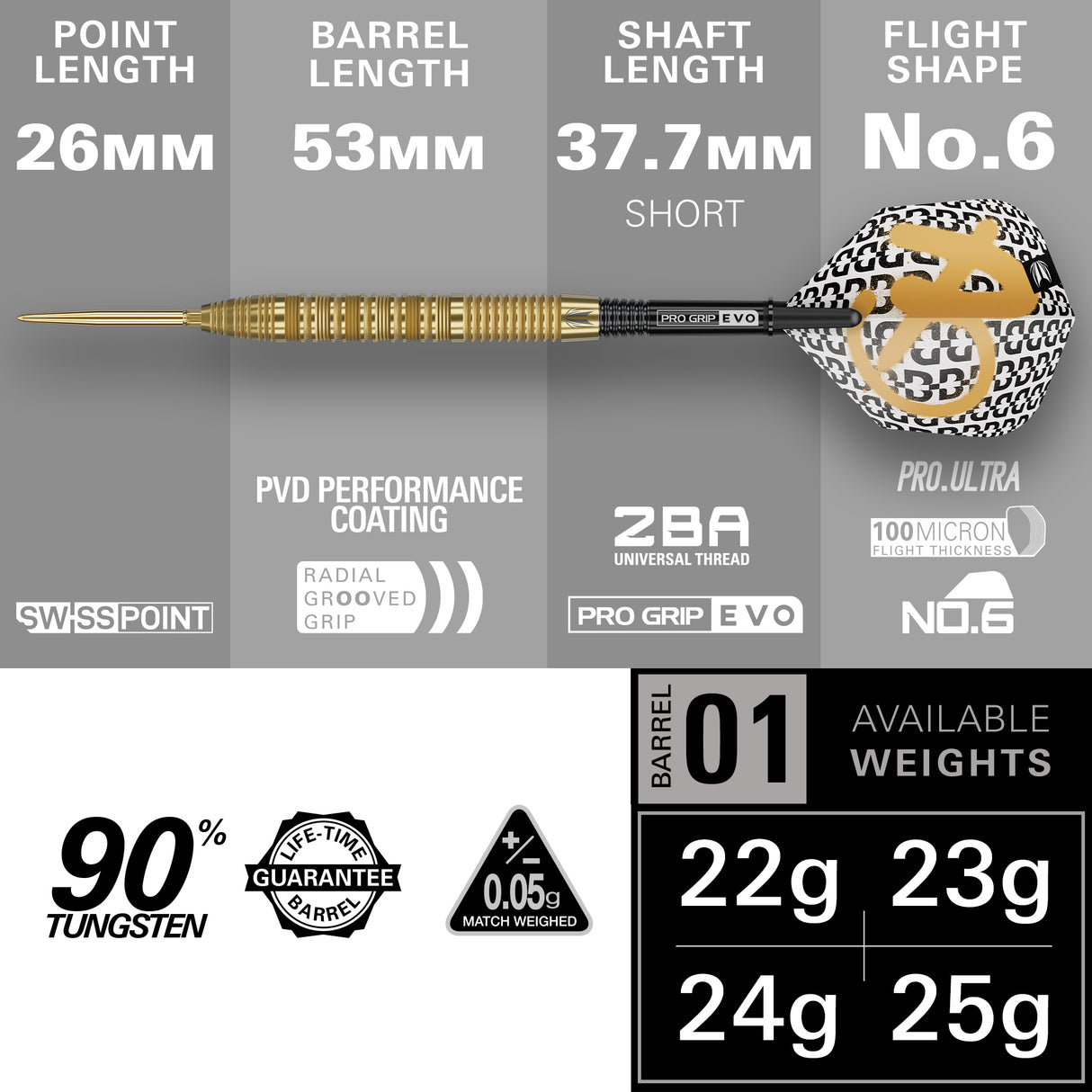 Target - Bolide Envy 01 - 90% Tungsten Darts (SP)
