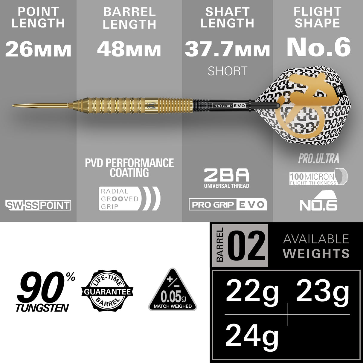 Target - Bolide Envy 02 - 90% Tungsten Darts (SP)