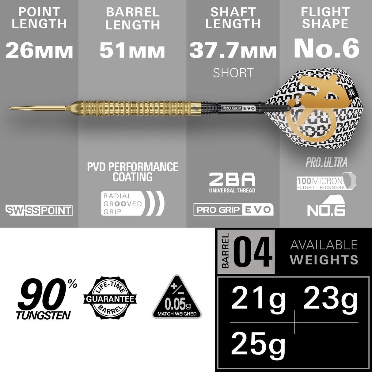 Target - Bolide Envy 04 - 90% Tungsten Darts (SP)