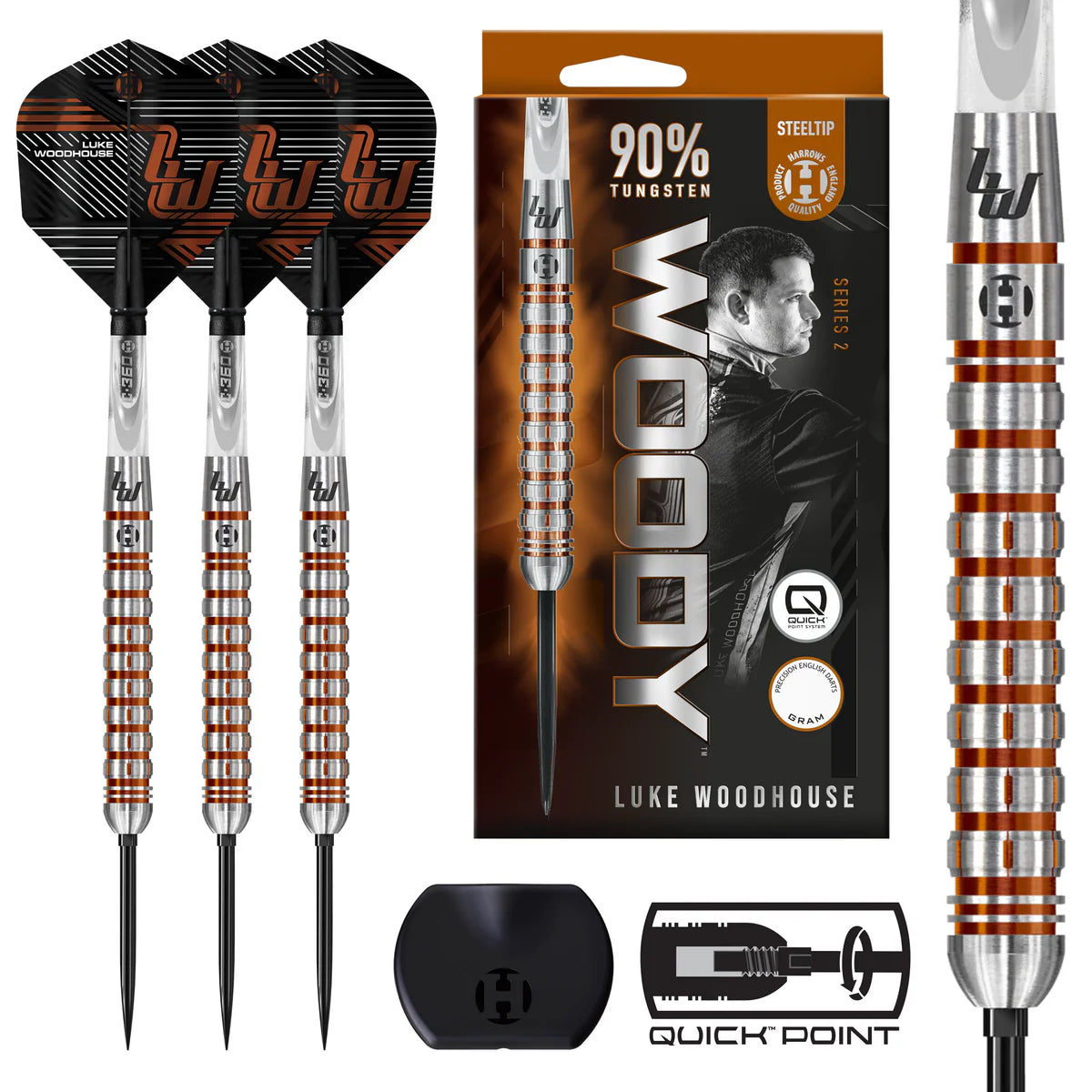 Harrows - Luke Woodhouse Series 2 - 90% Tungsten Darts (QP)