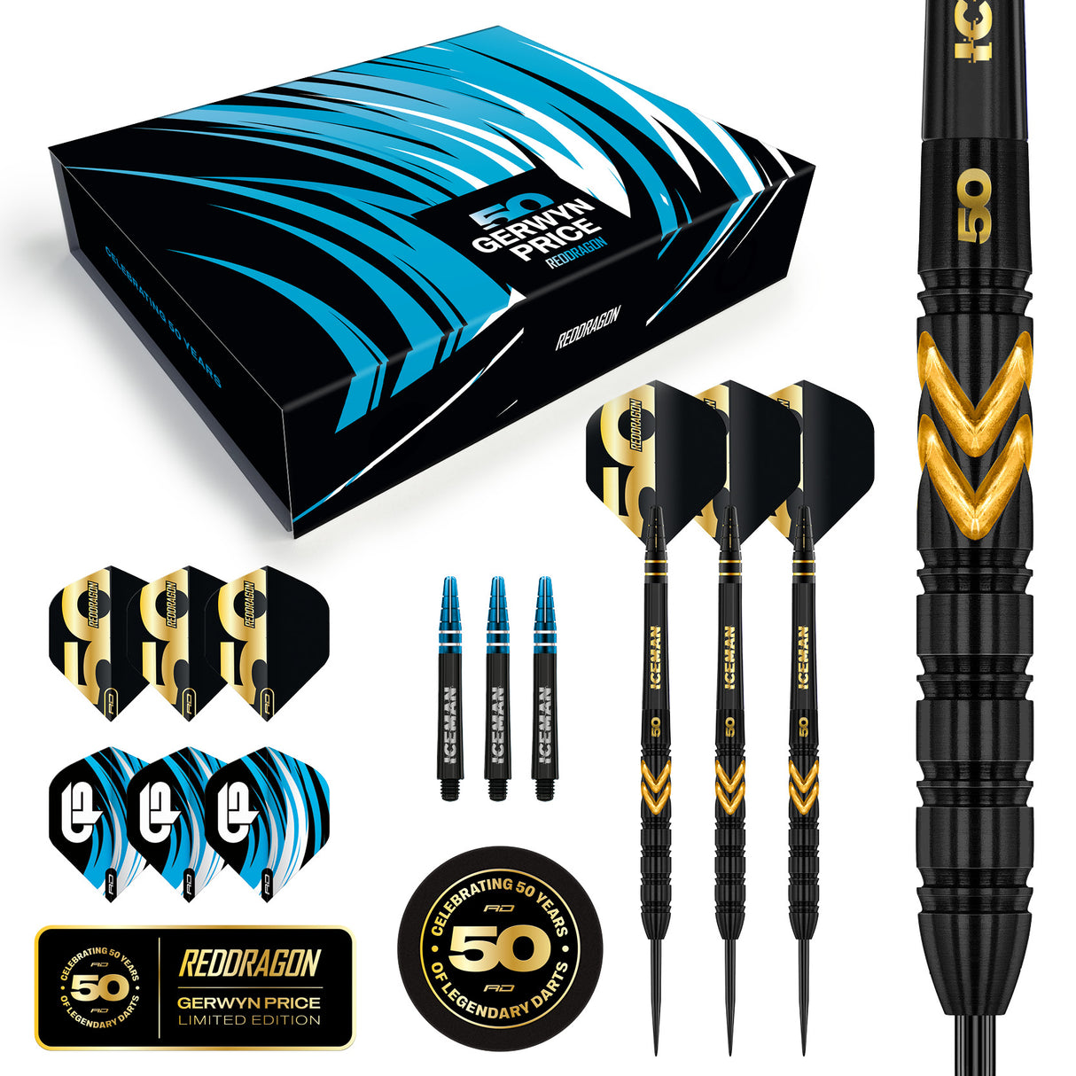 Red Dragon - Gerwyn Price 50 Year Anniversary Limited Edition - 90% Tungsten Darts