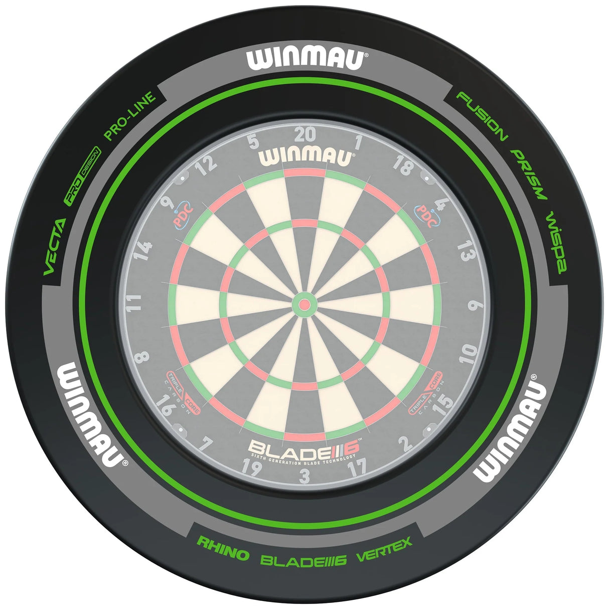Winmau - Advance Green & Black Dartboard Surround