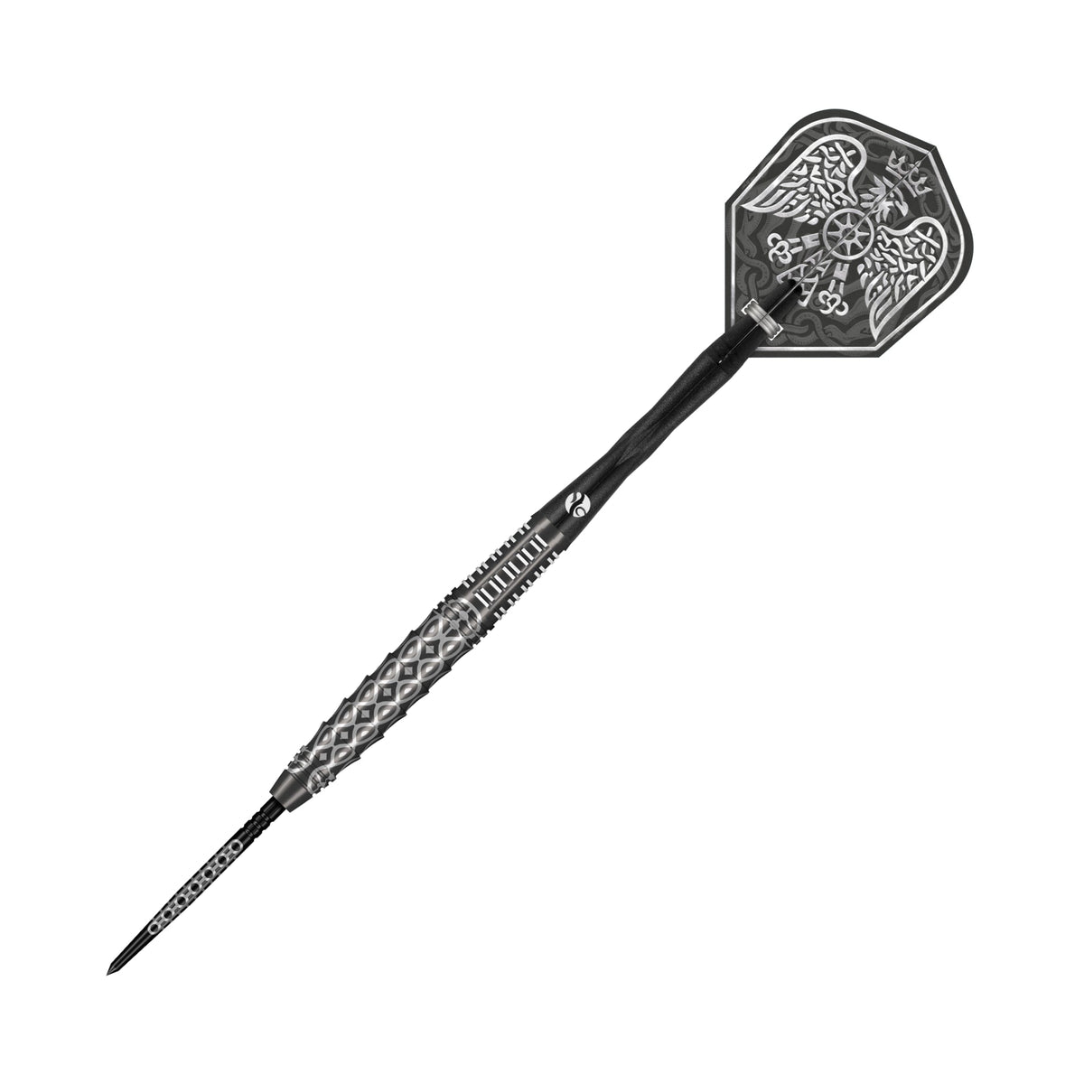 Shot Goths Wulfaz barrel close-up – grid-cut tail with laser-etched Ironweave shark fins