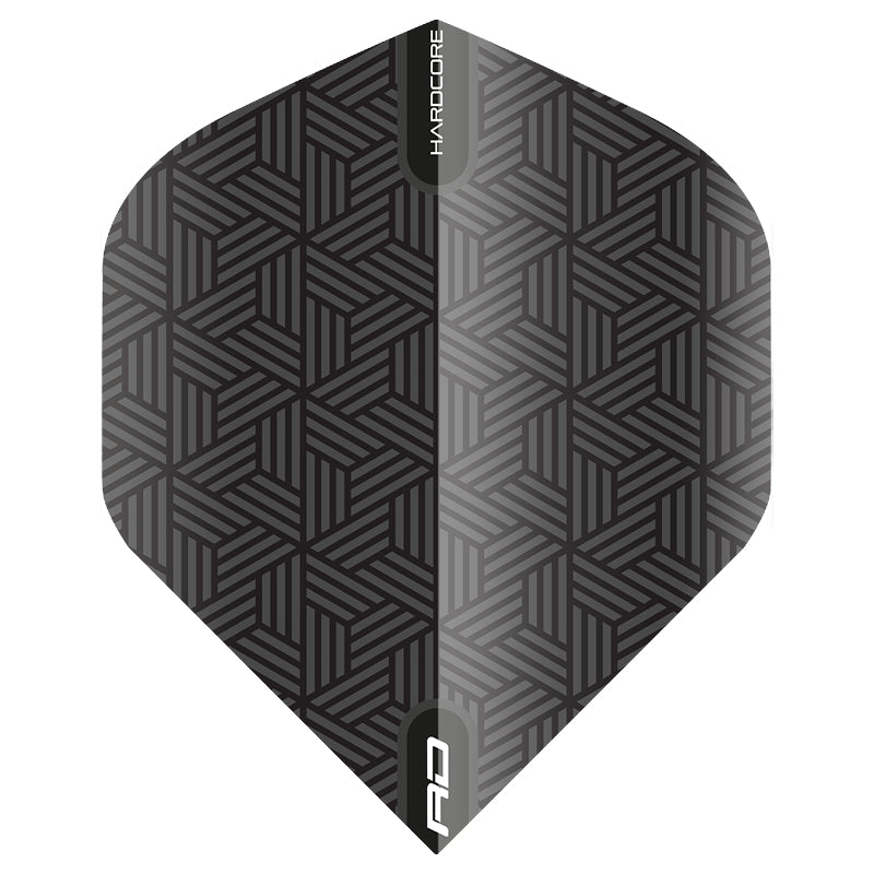 Red Dragon Hardcore XT black No.2 dart flight, full view