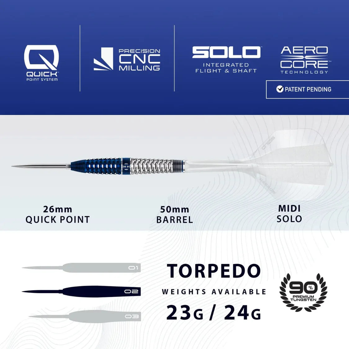 Harrows - GEO 02 Torpedo - 90% Tungsten Darts (QP)