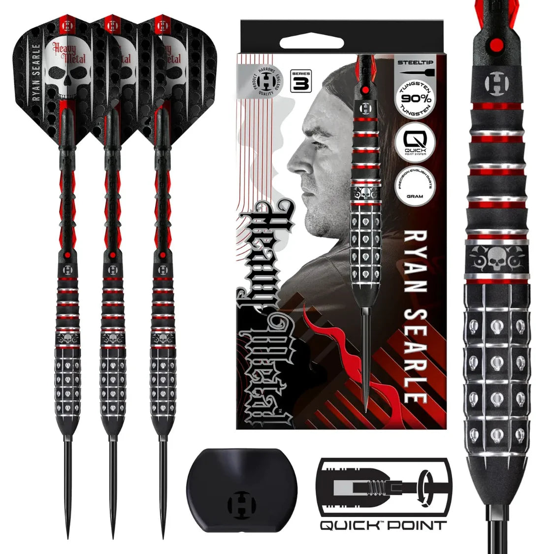 Harrows - Ryan Searle Heavy Metal Series 3 (QP)- 90% Tungsten Darts