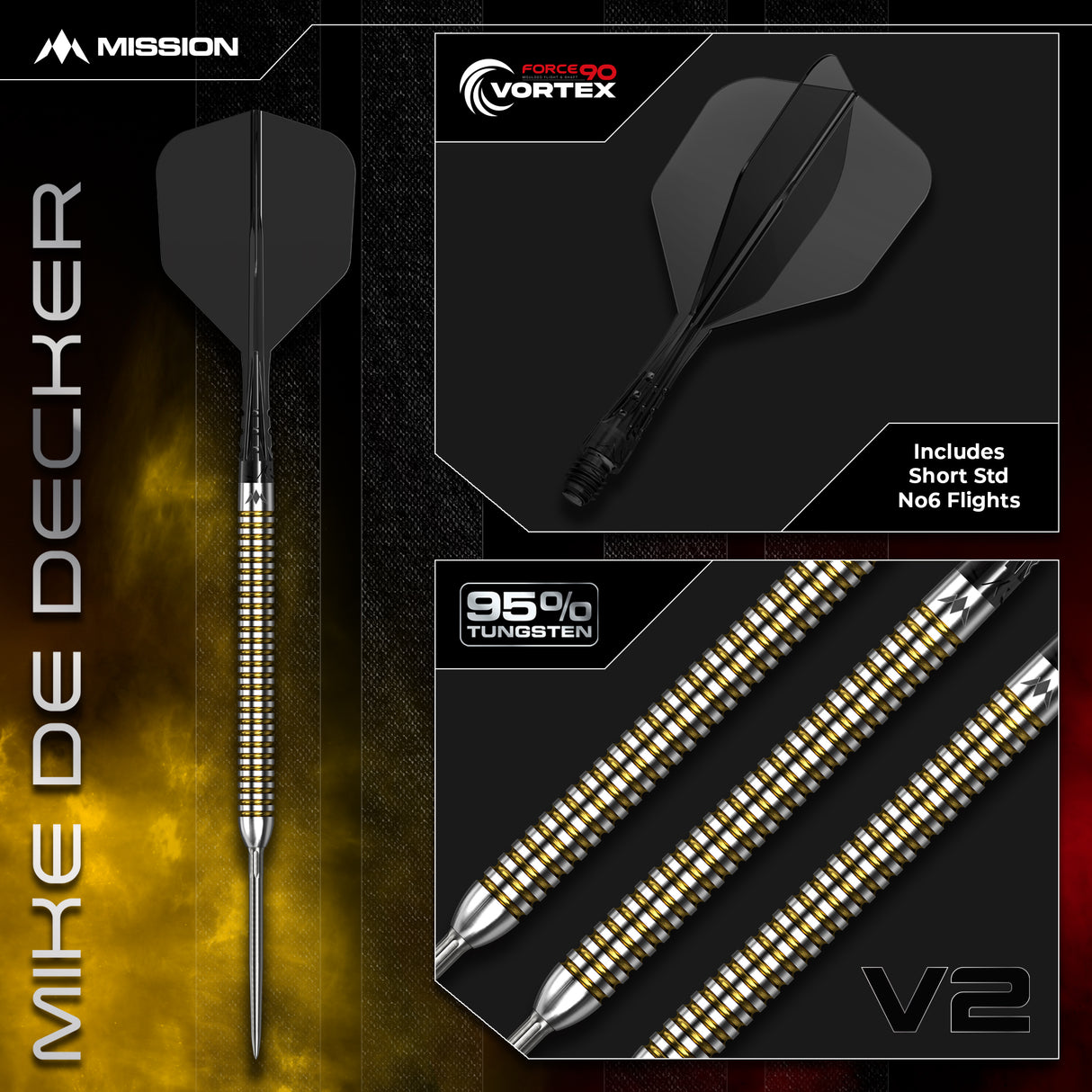 Mission - Mike De Decker V2 - 95% Tungsten Darts (RP)
