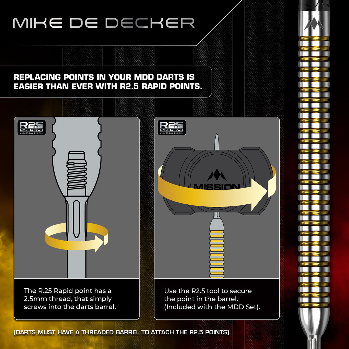 Mission - Mike De Decker V2 - 95% Tungsten Darts (RP)