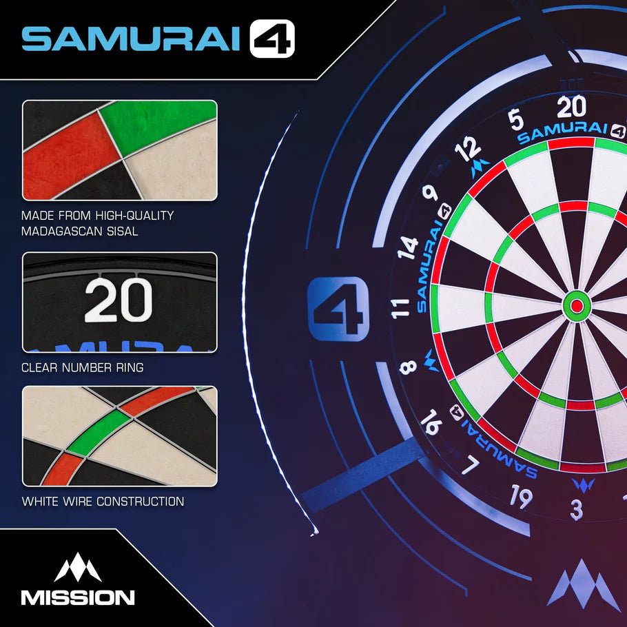 Mission - Samurai 4 White Dartboard