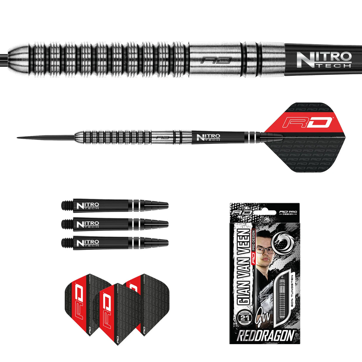 Red Dragon - Gian Van Veen - 90% Tungsten Darts