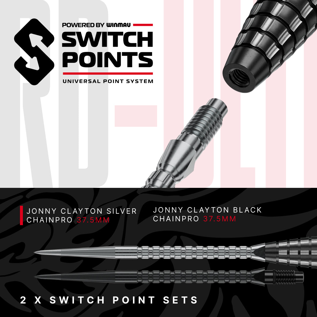 Jonny Clayton silver and black 37.5mm ChainPro Switch Points supplied with the RD-Ultra