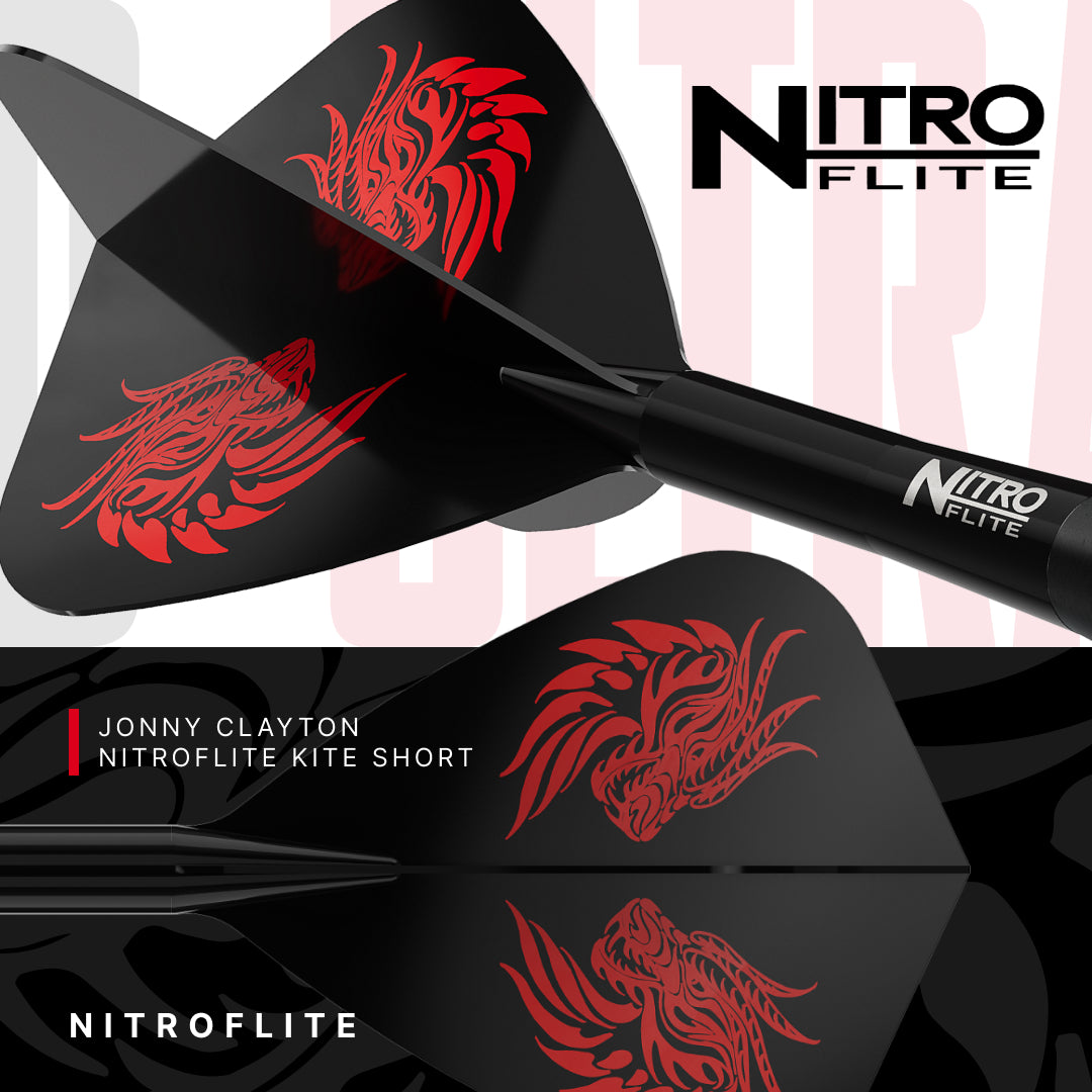Jonny Clayton Nitro Flite Kite short integrated flights on the RD-Ultra darts