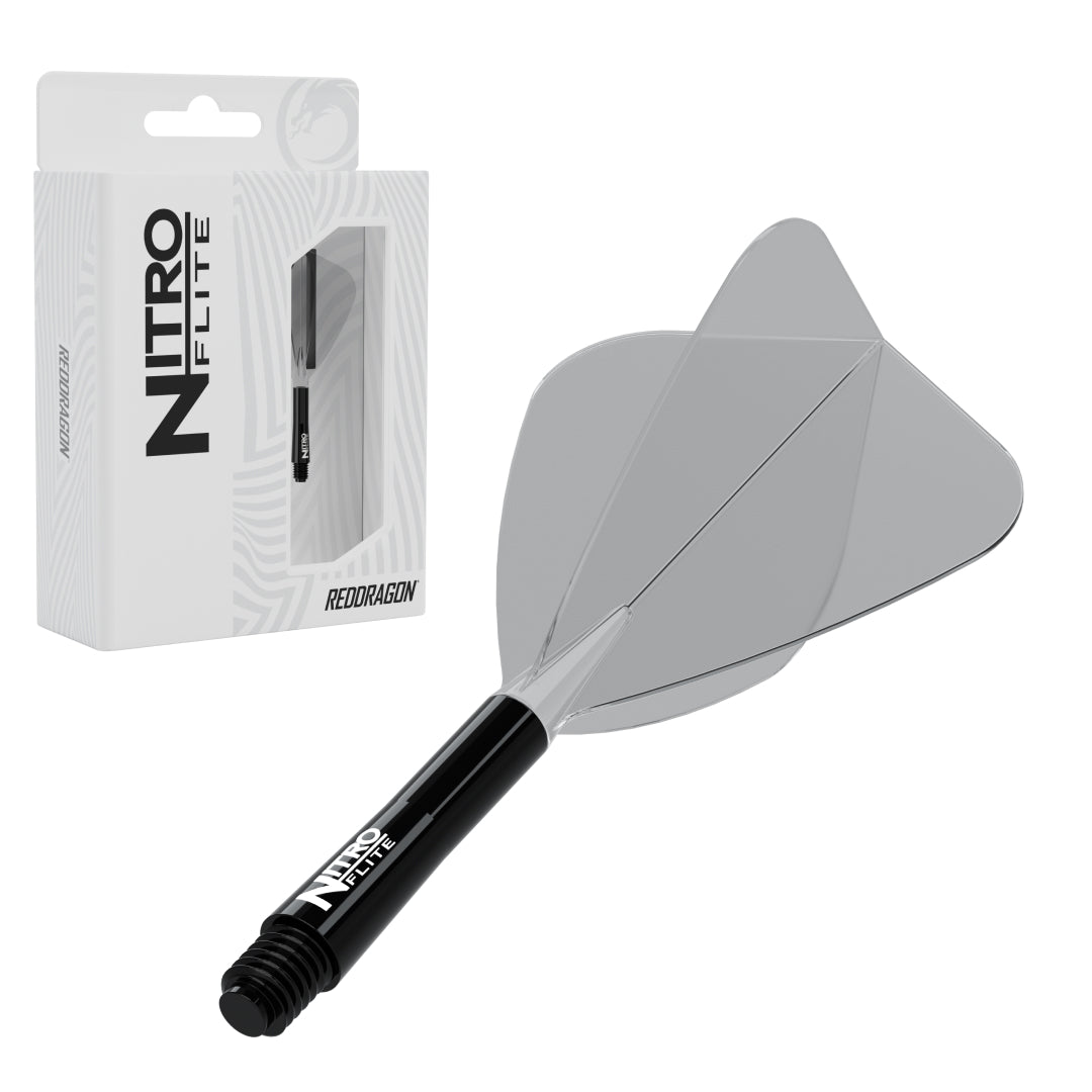 Red Dragon Nitro Flite Kite medium with black stem and clear flight, with retail packaging