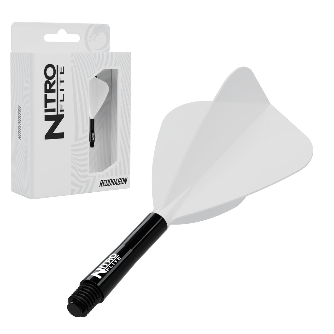 Red Dragon Nitro Flite Kite medium with black stem and white flight, with retail packaging