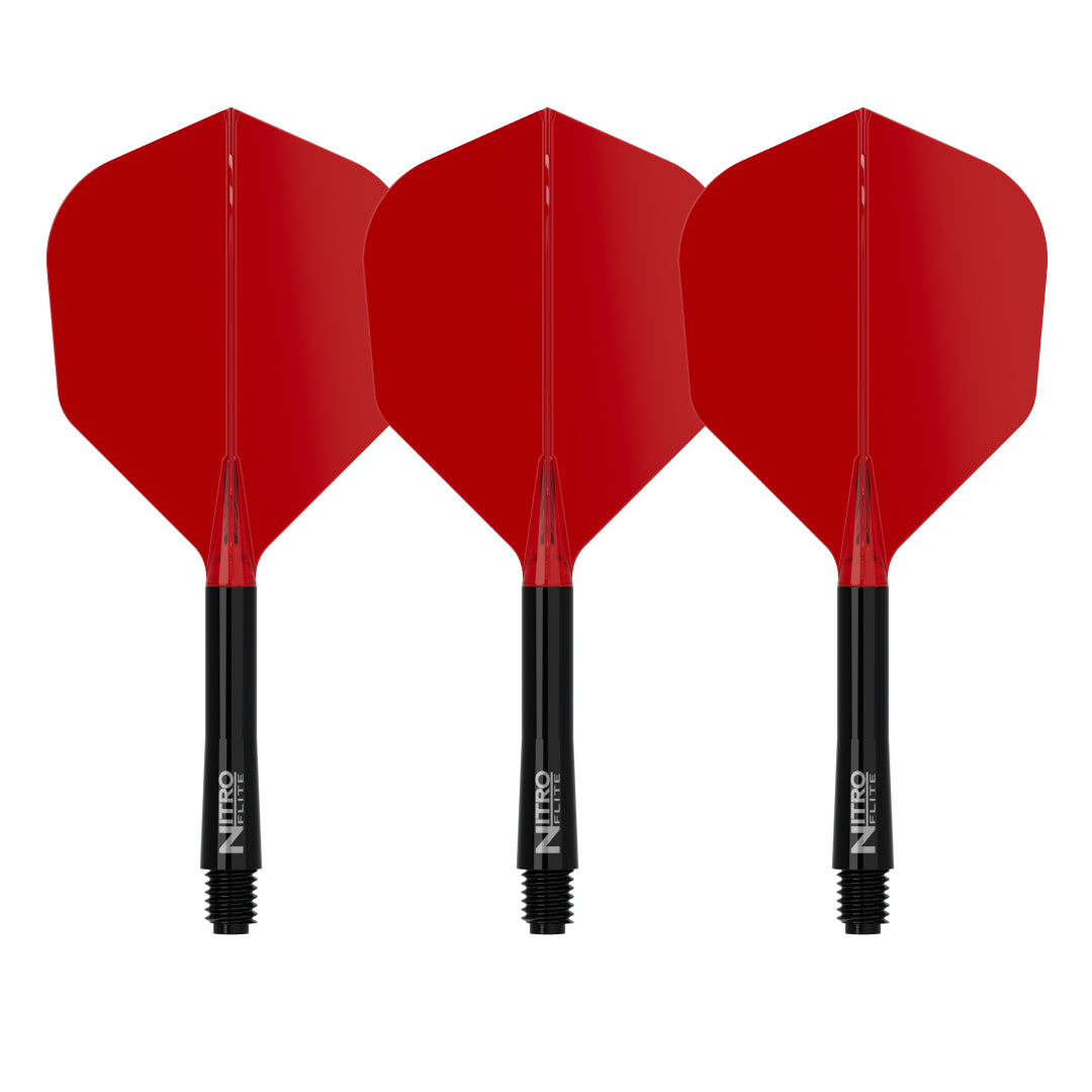 Set of three Red Dragon Nitro Flite No.6 integrated flights and shafts