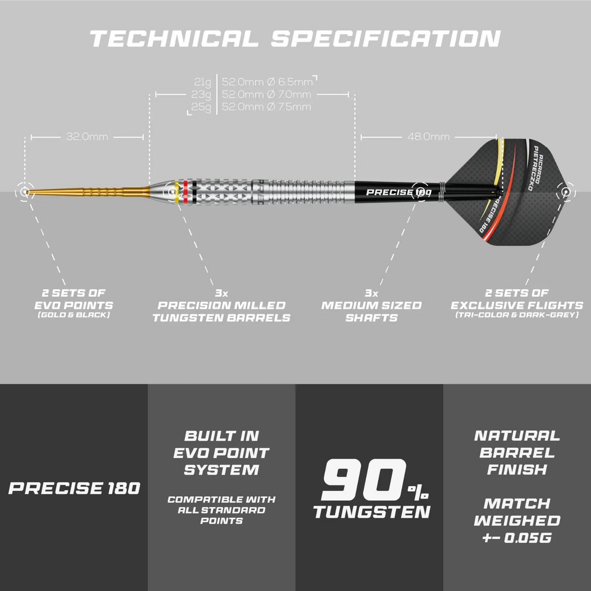 Precise 180 - Ricardo Pietreczko - 90% Tungsten Darts