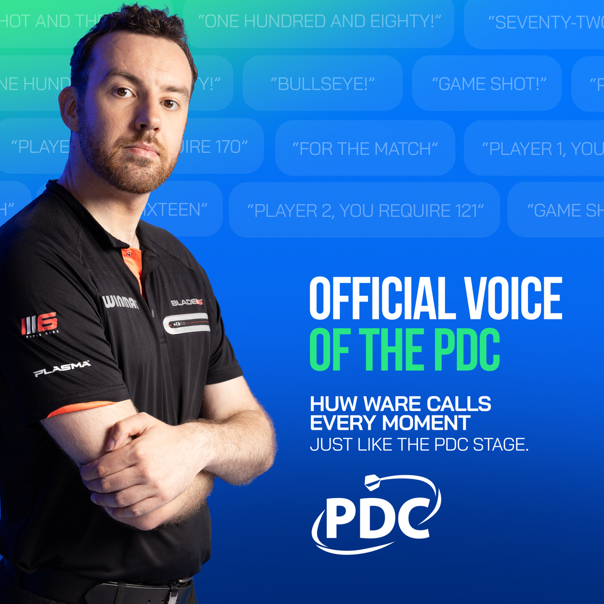 Huw Ware, official voice of the PDC, included as the premium caller with Autodarts Plus
