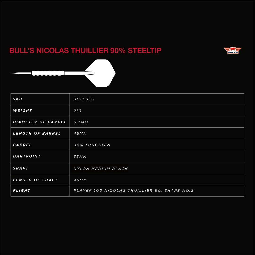 Bull's NL - Nicolas Thuillier - 90% Tungsten Darts