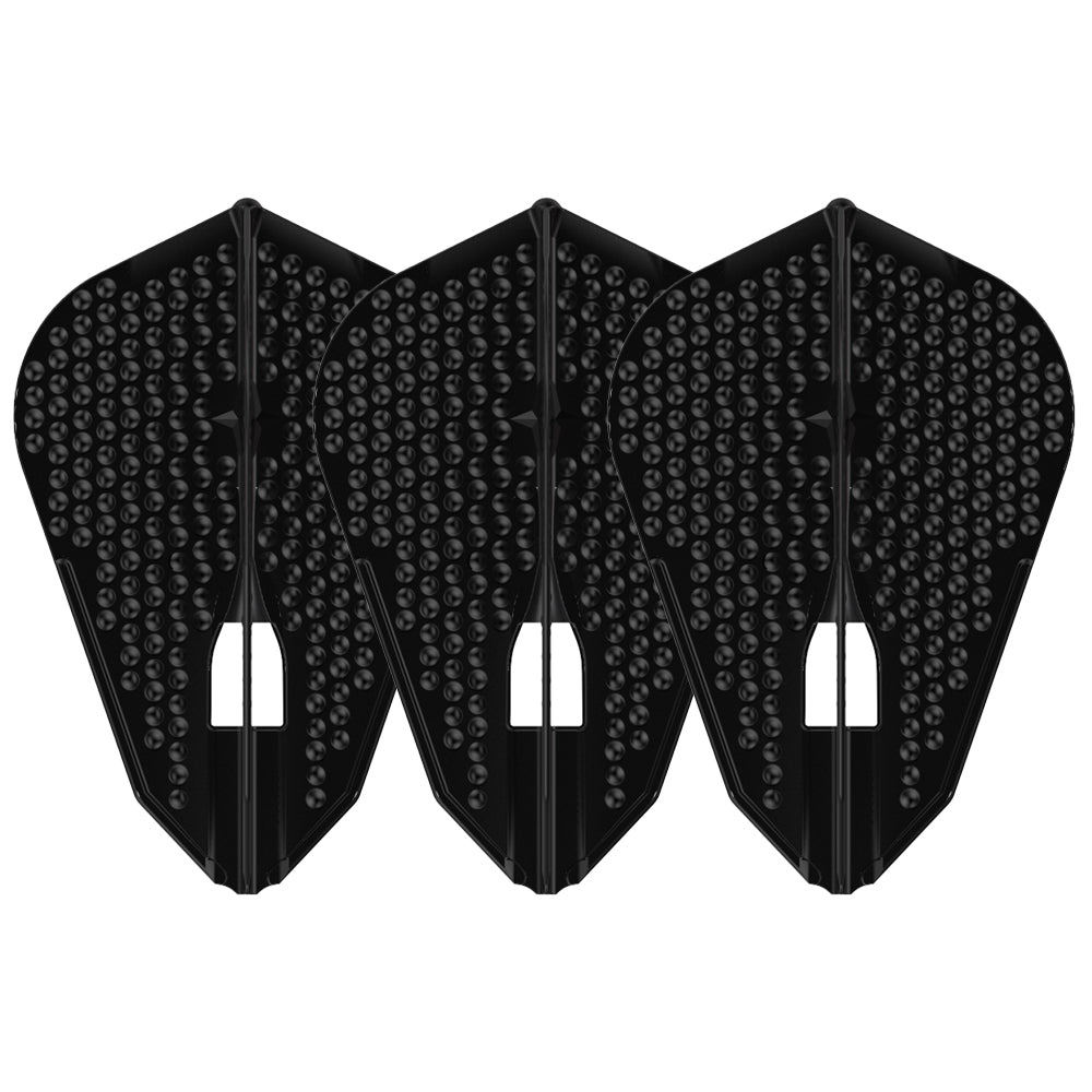 L-Style L9 Pro Dimple Flights - Black, set of three