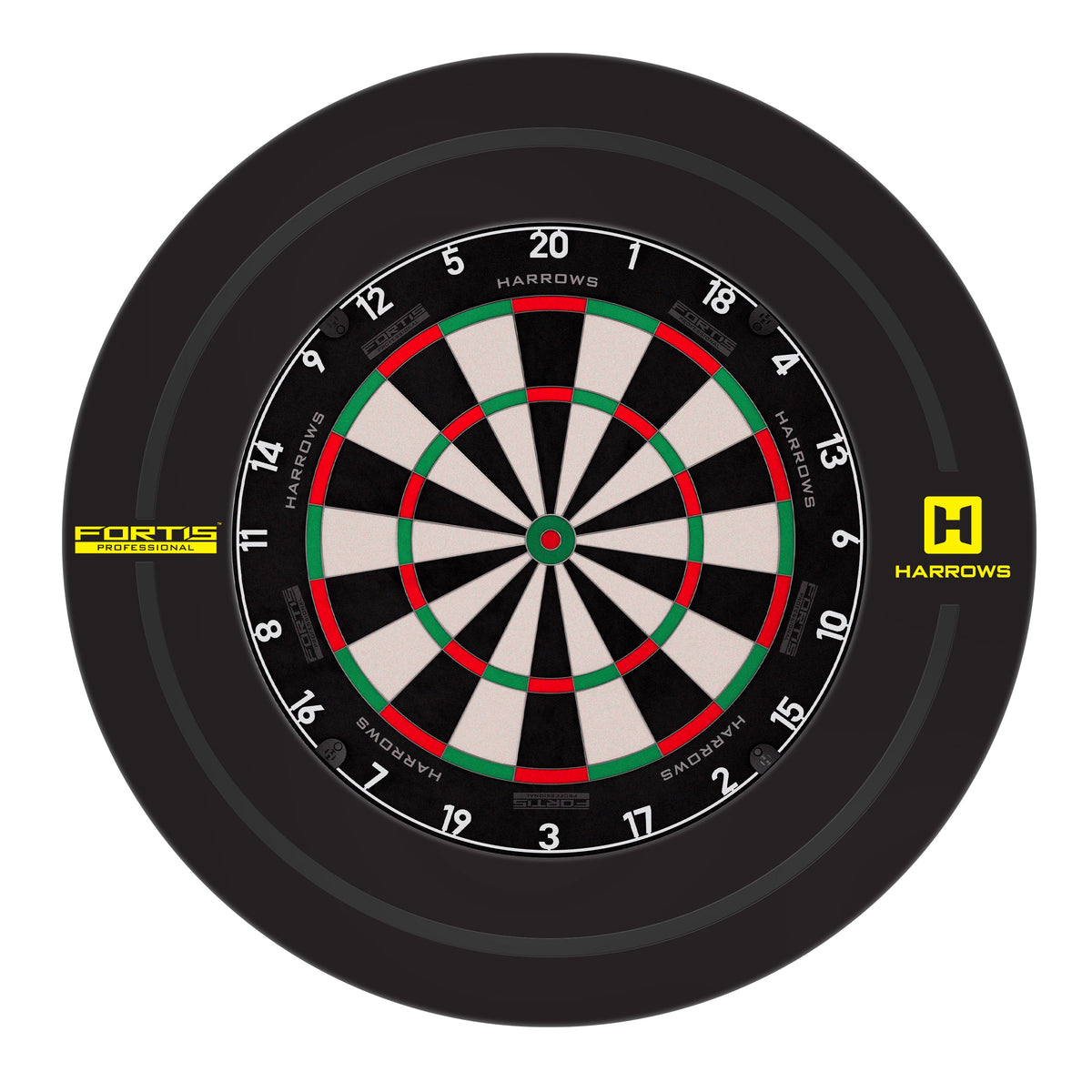 Harrows Fortis dartboard surround fitted around a dartboard