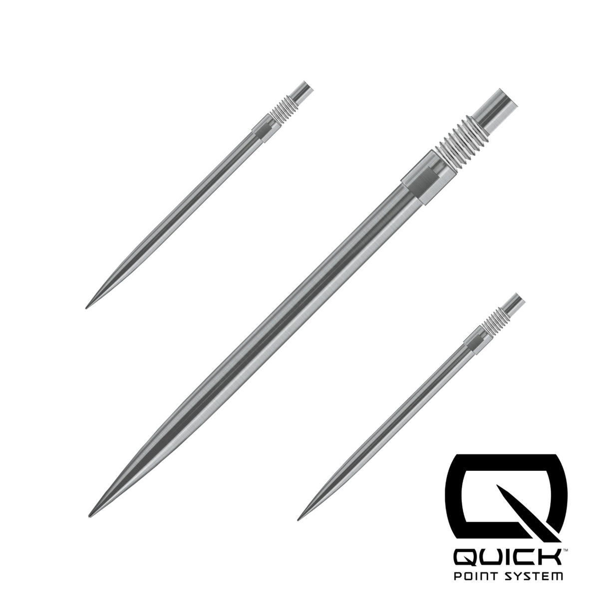Silver Harrows Quick Points, 35mm, set of three shown on a white background