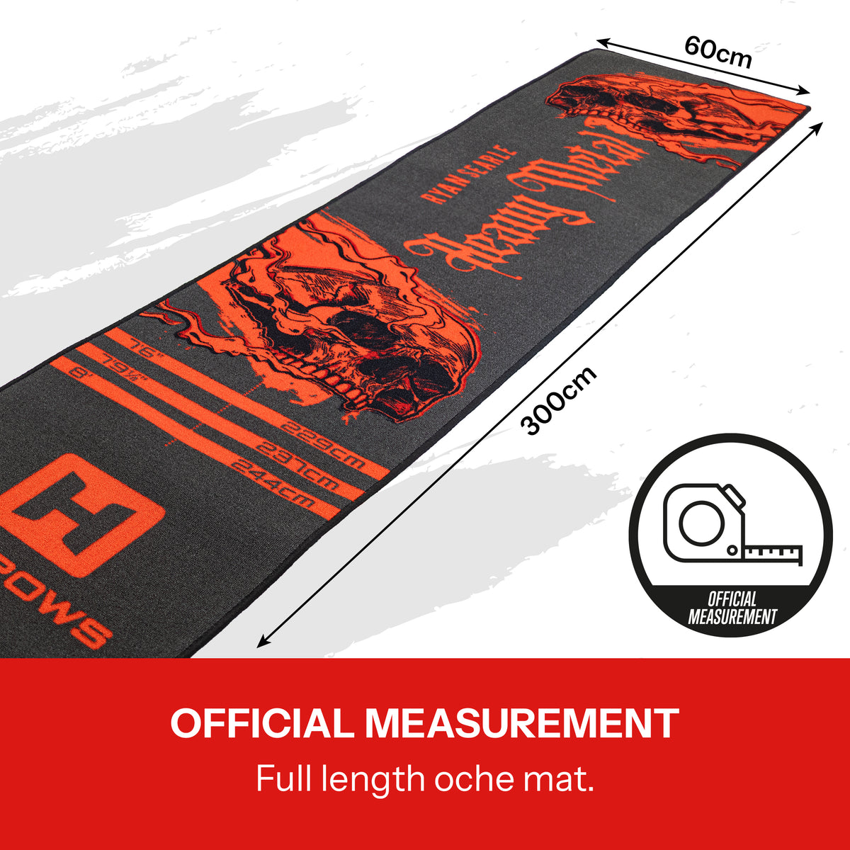 Heavy Metal dart mat official throw-line measurements