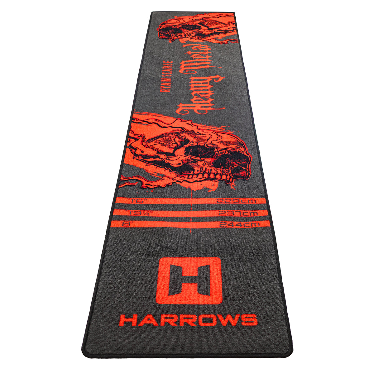 Harrows Ryan Searle Heavy Metal dart mat with official throw lines and Heavy Metal artwork