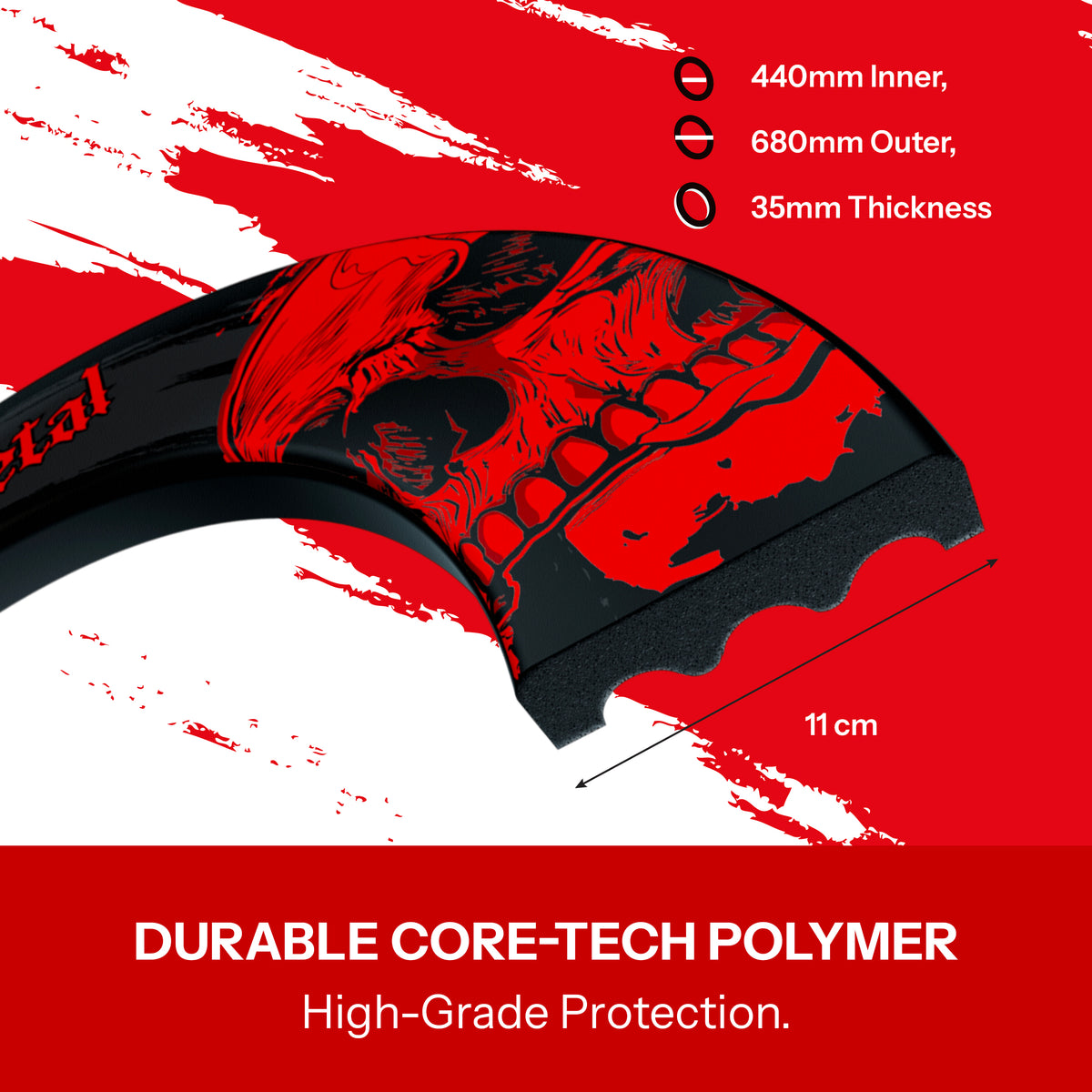 Ryan Searle Heavy Metal dartboard surround measurements: 440mm inner, 680mm outer, 35mm thick