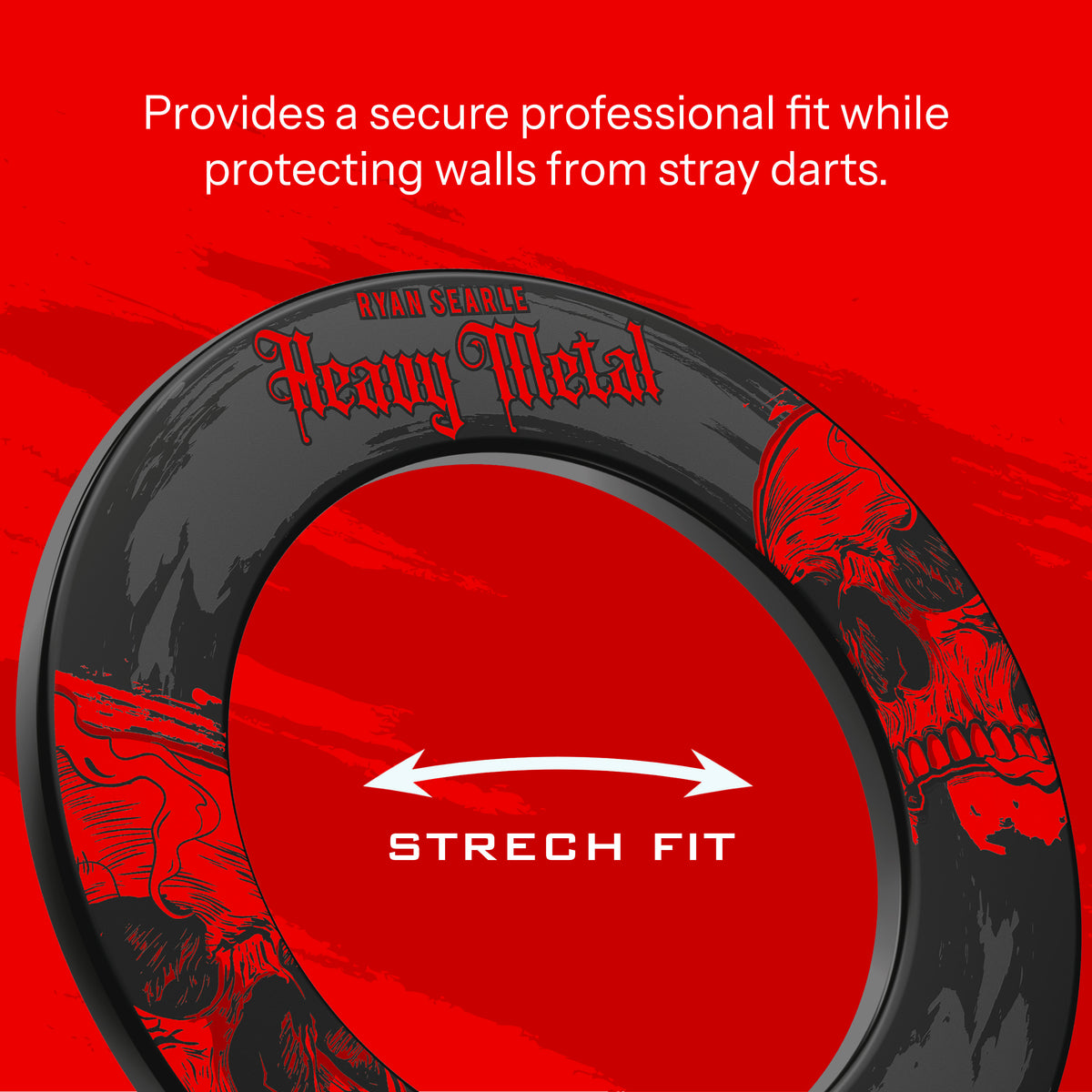 Ryan Searle Heavy Metal dartboard surround stretch fit and centre line indicator