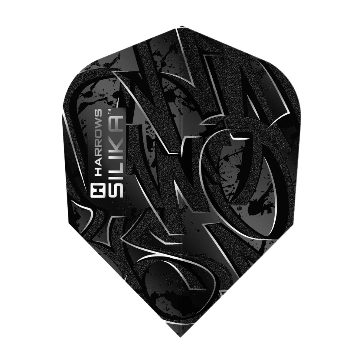 Harrows Silika VANDL Black No.2 dart flight on a white background