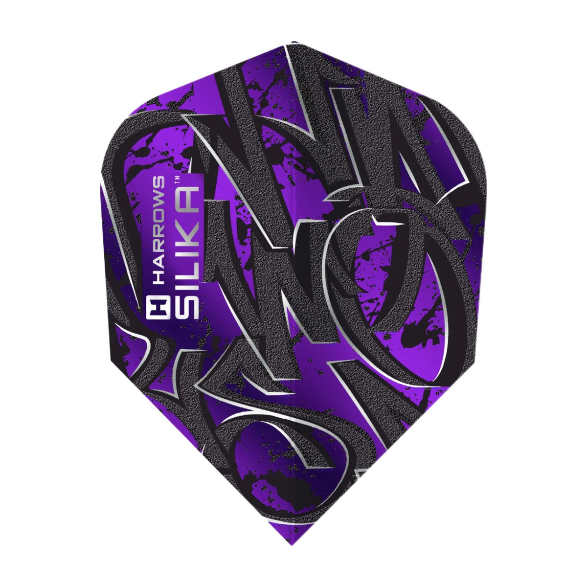 Harrows Silika VANDL Purple No.2 dart flight on a white background
