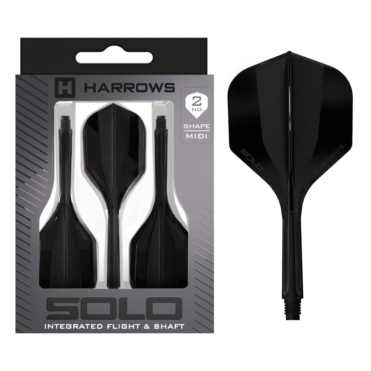 Harrows Solo No.2 in black, Midi length, with retail packaging