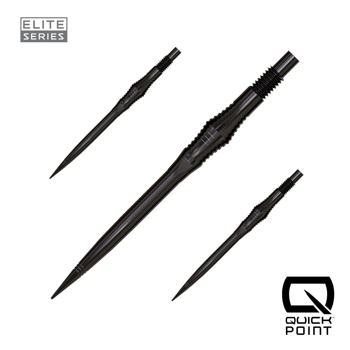 Harrows Spire Elite Series Quick Points in black, 35mm, set of three