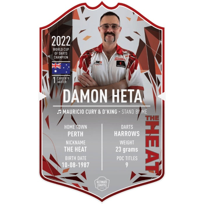 Ultimate Darts Damon Heta Card - 37 x 25 cm collectible