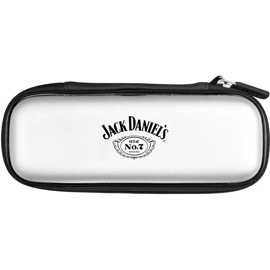 White slim darts case with zippered closure, straight-on view, isolated on white background for dart storage and protection