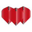 Set of three red No.2 dart flights arranged in a row on white background highlighting shape and durable construction