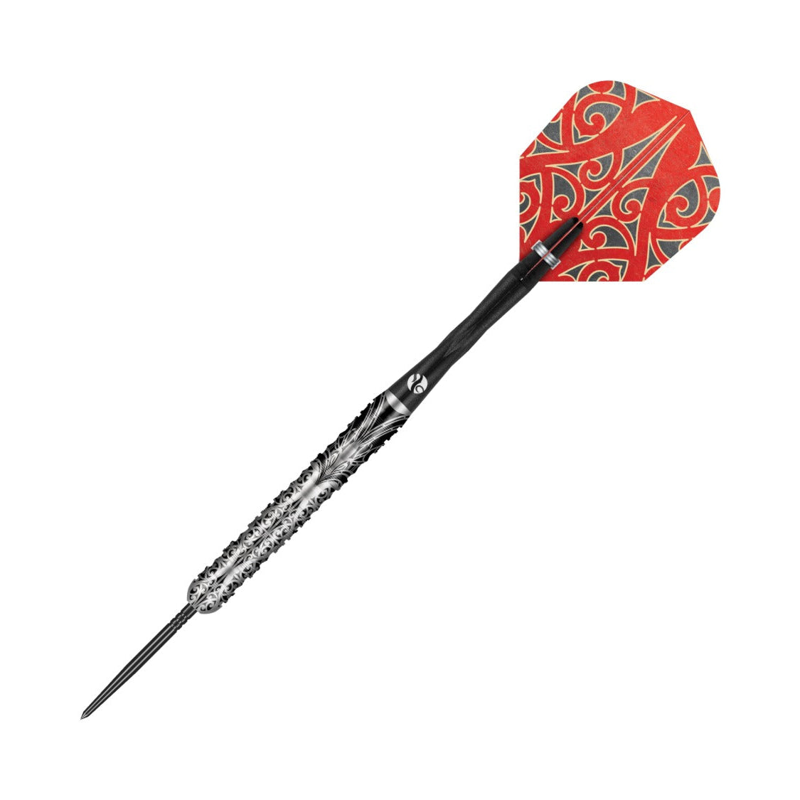 Shot Warrior Taiaha Turbo Point 90% tungsten darts – angled view of the full darts