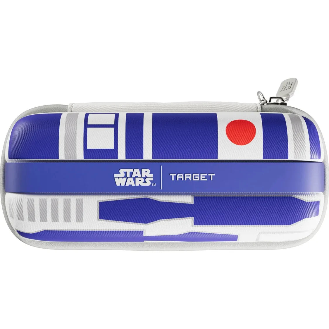 R2-D2 BOA darts case full product view, Star Wars design, hard shell, zipper closure, isolated on white background