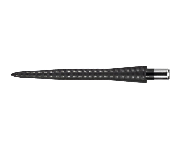 Straight-on full view of Storm Point Nano dart point, isolated on white, highlighting precision nano grip texture for enhanced finger control.