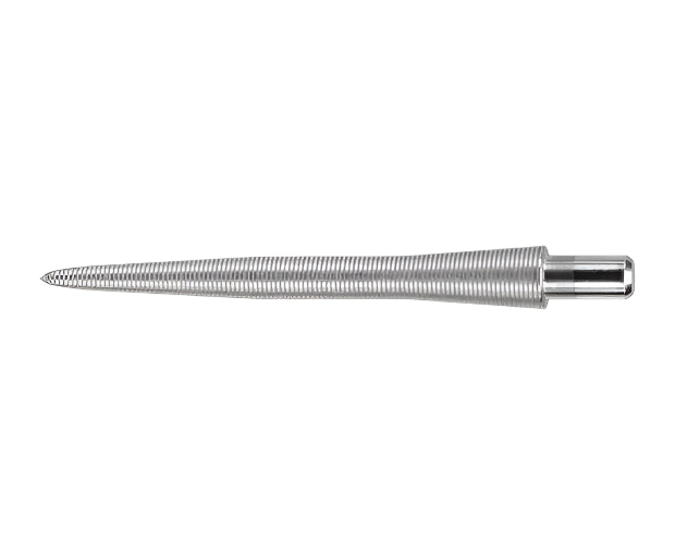 Storm Point Nano dart point full side view on white background, highlighting precision nano grip texture for dart players