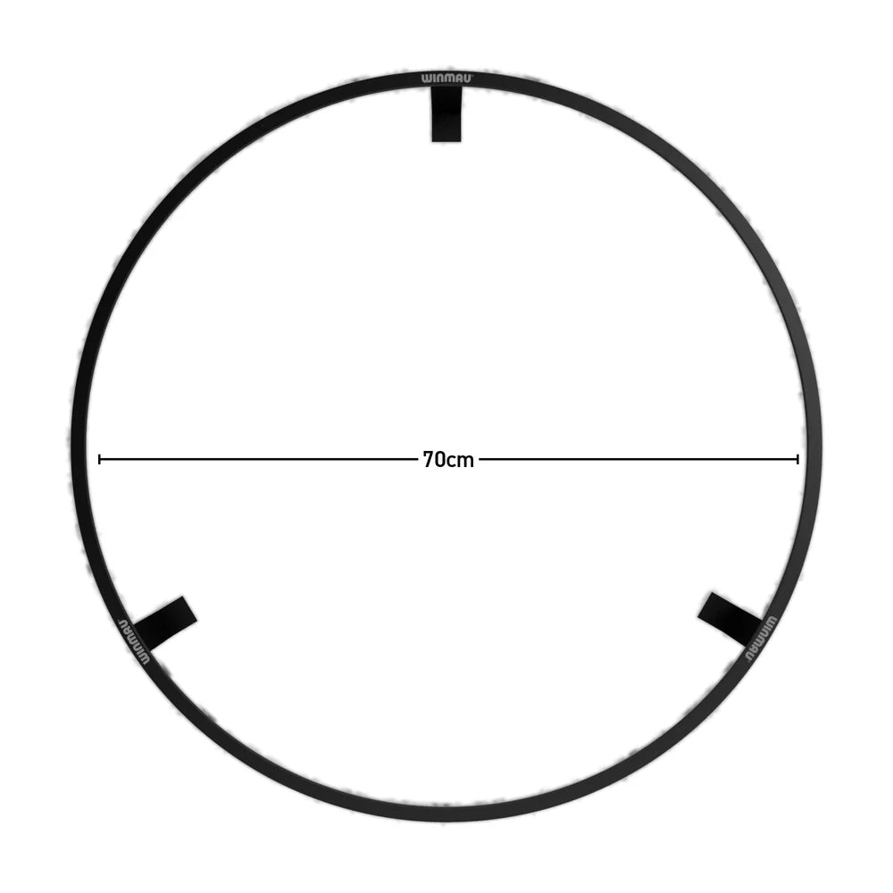Dartboard surround ring top-down view with 70cm diameter scale, ideal dartboard protector for home setup