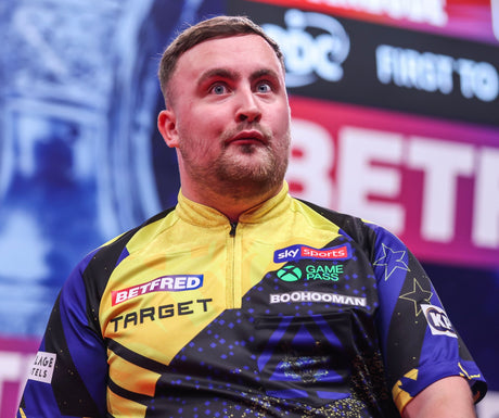Luke Littler at the 2026 World Matchplay semi-final at the Winter Gardens in Blackpool