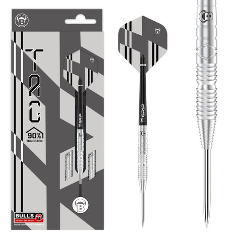 Bull's Tac T3 90% tungsten darts with retail packaging