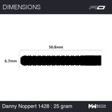 Winmau Danny Noppert 25g barrel dimensions diagram
