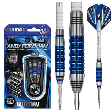 Winmau Andy Fordham Special Edition 90% tungsten darts with retail packaging