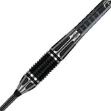 Winmau Majestic barrel close-up showing the Ripsaw angle-cut grip