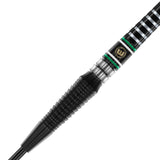 Winmau Sniper Black Style 2 barrel close-up showing the scalloped grip sections